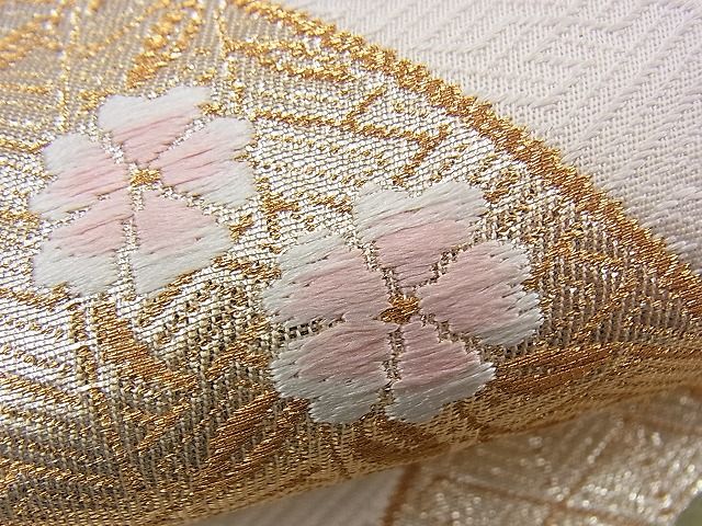 S1834】着物 袋帯 六通 松 竹 刺繍 金糸 430㎝ 【公式通販】