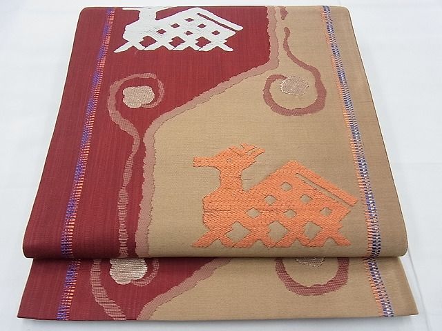 平和屋着物◎六通柄袋帯 唐織 有栖川 金糸 逸品 BAAE3295du