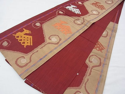 平和屋着物◎六通柄袋帯 唐織 有栖川 金糸 逸品 BAAE3295du