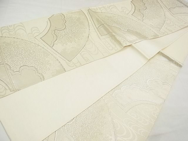 平和屋着物◎六通柄袋帯 唐織 地紙雲取り舞花文 銀糸 逸品 CAAD5458vf