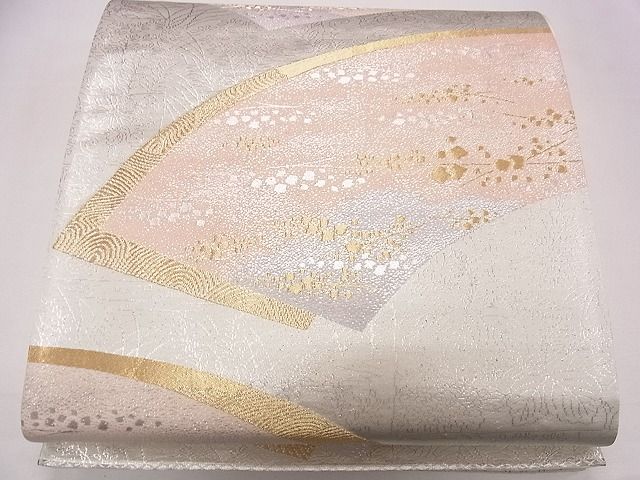 平和屋着物◎六通柄袋帯 地紙重ね箔散らし文 金銀糸 逸品 CAAD1272eg