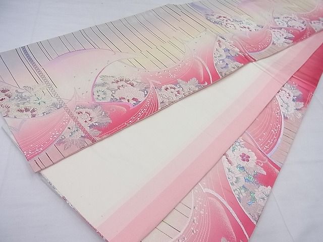 平和屋着物◎六通柄袋帯 唐織 孔雀花文 金銀糸 逸品 BAAE2743ea