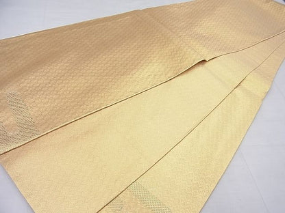 平和屋着物◎佐賀錦 太鼓柄袋帯 地紙鴛鴦花文 金糸 逸品 BAAE2772ea
