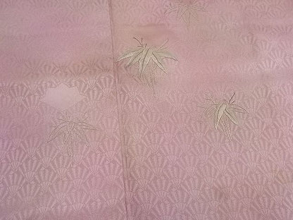 平和屋着物■付下げ　総刺繍　草葉文　暈し染め　逸品　BAAE6610mz