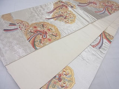 平和屋着物■六通柄袋帯 唐織 鏡裏文様 金銀糸 逸品 BAAE4220ea