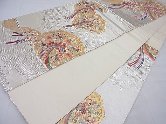 平和屋着物■六通柄袋帯 唐織 鏡裏文様 金銀糸 逸品 BAAE4220ea