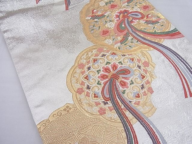 平和屋着物■六通柄袋帯 唐織 鏡裏文様 金銀糸 逸品 BAAE4220ea