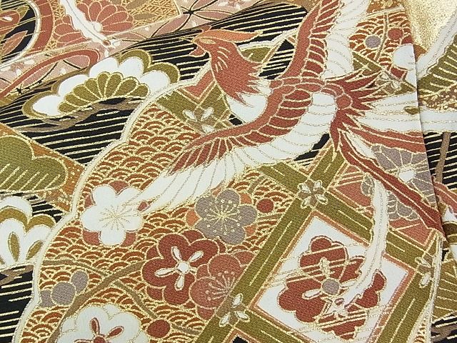 平和屋着物□豪華黒留袖 檜扇鳳凰花文 金彩 逸品 DAAB1811jm