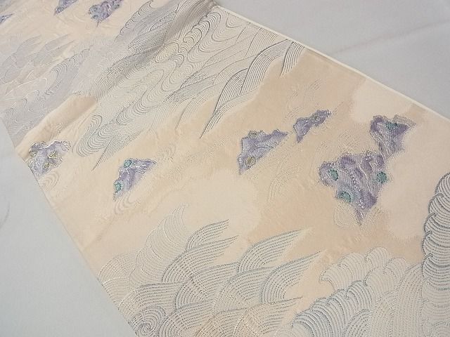 平和屋着物◎六通柄袋帯 唐織 立波文 金銀糸 逸品 CAAD7013yk