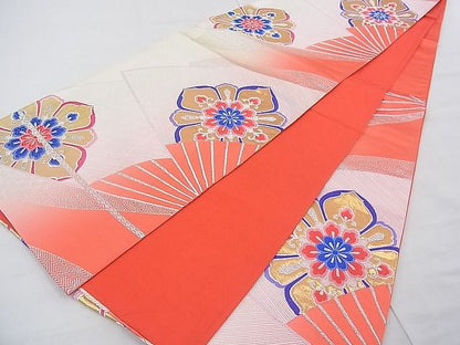 平和屋着物◎六通柄袋帯 唐織 扇面花菱文 金銀糸 逸品 BAAE3129jm