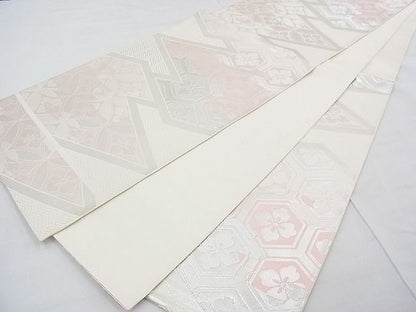 平和屋着物◎太鼓柄袋帯 松皮菱有職文 銀糸 逸品 BAAE3133jm