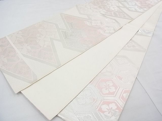 平和屋着物◎太鼓柄袋帯 松皮菱有職文 銀糸 逸品 BAAE3133jm