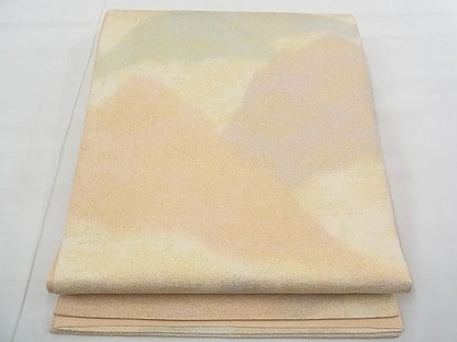 平和屋着物◎全通柄袋帯 砂子綴れ 遠山文 金糸 逸品 BAAE3168jm