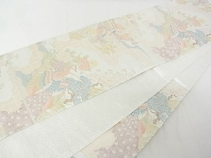 平和屋着物◎佐賀錦 六通柄袋帯 孔雀花文 金銀糸 逸品 DAAD4221we