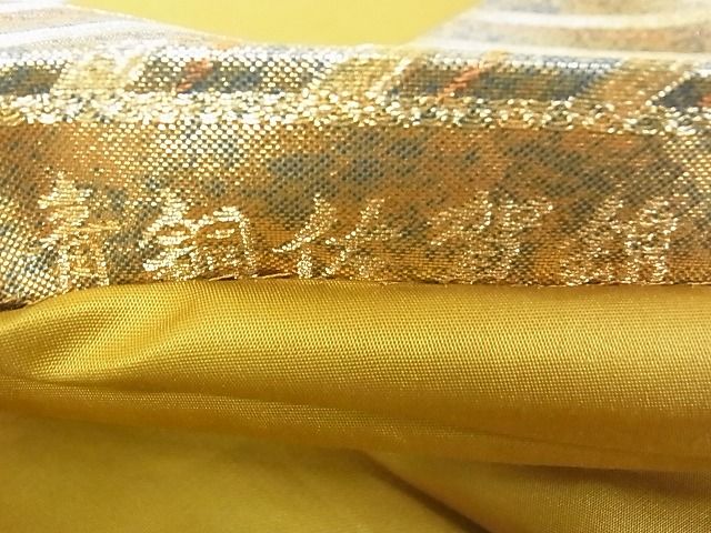 平和屋着物◎佐賀錦 六通柄袋帯 斜島 引箔 金糸 逸品 DAAD4223we