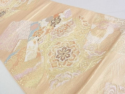 平和屋着物◎六通柄袋帯 色紙重ね吉祥花文 金銀糸 逸品 DAAD5270rt