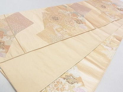 平和屋着物◎六通柄袋帯 色紙重ね吉祥花文 金銀糸 逸品 DAAD5270rt