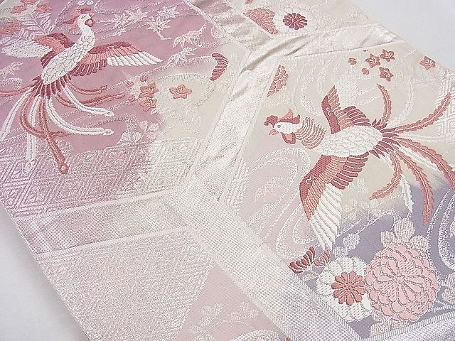 平和屋着物◎六通柄袋帯 亀甲取瑞鳥 銀糸 逸品 CAAD8800ou