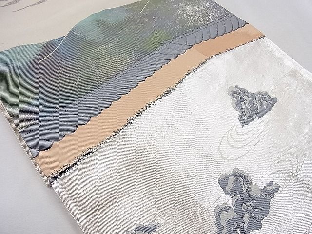 平和屋着物◎六通柄袋帯 流水遠山文 金銀糸 逸品 CAAD8807ou