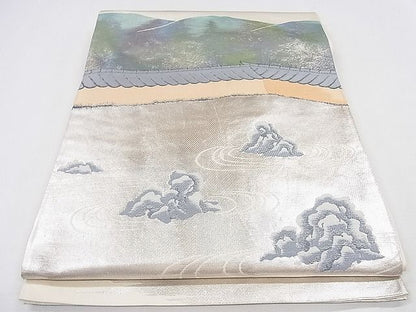 平和屋着物◎六通柄袋帯 流水遠山文 金銀糸 逸品 CAAD8807ou