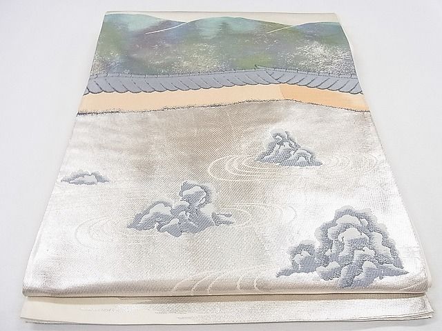 平和屋着物◎六通柄袋帯 流水遠山文 金銀糸 逸品 CAAD8807ou