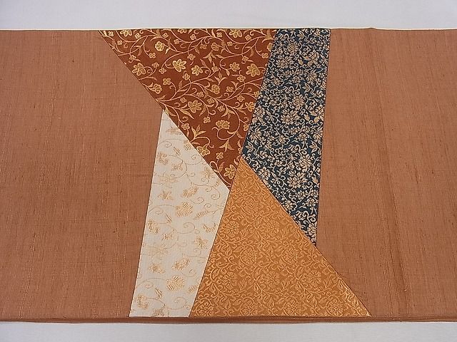 平和屋着物◎太鼓柄袋帯 切嵌 花唐草文 金糸 逸品 CAAD8811ou