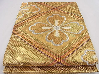 平和屋着物◎六通太鼓柄袋帯 菱花文 金銀糸 逸品 CAAD8787ou