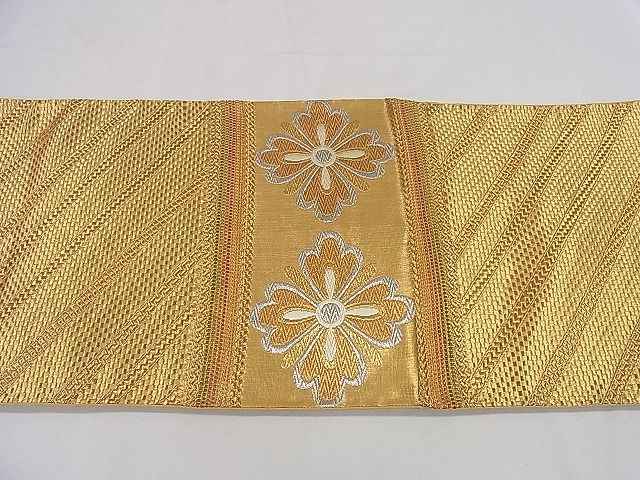 平和屋着物◎六通太鼓柄袋帯 菱花文 金銀糸 逸品 CAAD8787ou