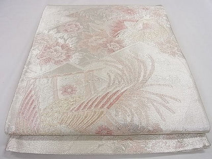 平和屋着物◎900佐賀錦 六通柄袋帯 鴛鴦花文 金銀糸 逸品 CAAD8794ou