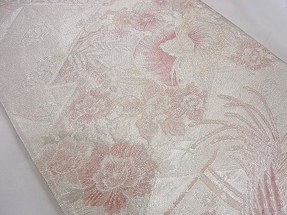 平和屋着物◎900佐賀錦 六通柄袋帯 鴛鴦花文 金銀糸 逸品 CAAD8794ou
