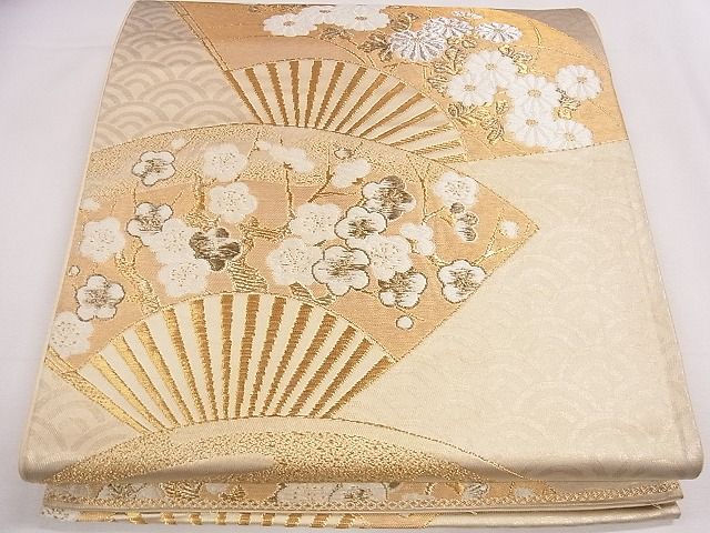 平和屋着物◎西陣 まいづる謹製 六通柄袋帯 扇面草花文 逸品 CAAD1134eg