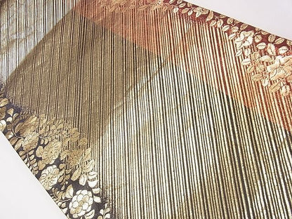 平和屋着物◎西陣 六通柄袋帯 流水文 金糸 逸品 CAAD1264eg