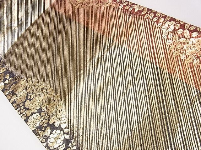 平和屋着物◎西陣 六通柄袋帯 流水文 金糸 逸品 CAAD1264eg