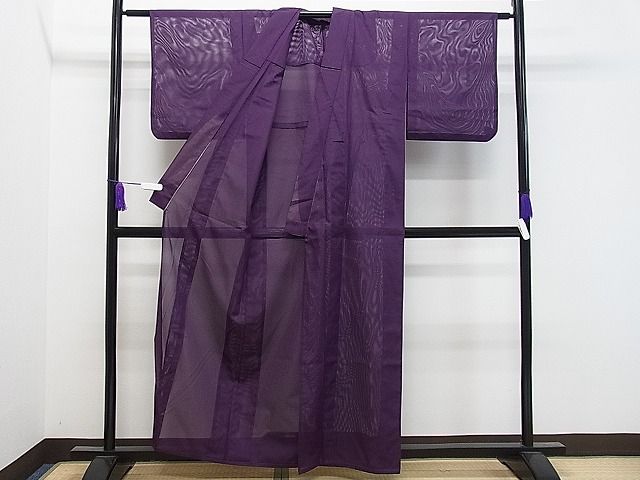 夏着物 絽 色無地 桑の実色 K-3666
