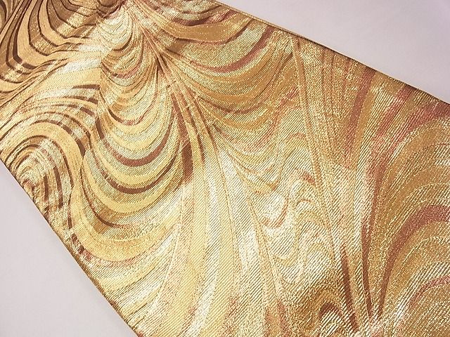 平和屋着物◎西陣 六通柄袋帯 流水文 金糸 逸品 CAAD1264eg