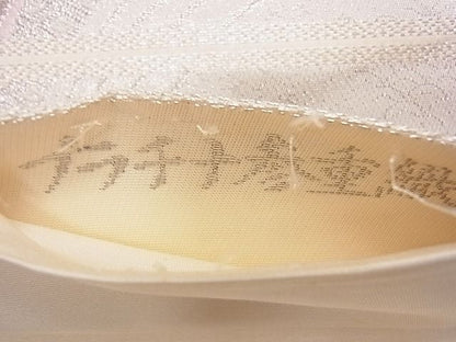 平和屋着物◎六通柄袋帯 唐織 孔雀花文 プラチナ参重織 逸品 CAAD1273eg