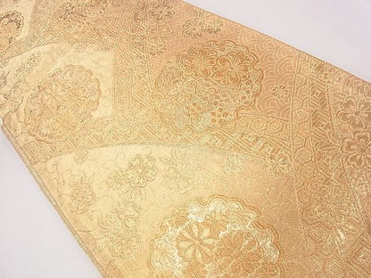 平和屋着物◎六通柄袋帯 雪輪吉祥花文 金糸 逸品 CAAD1280eg