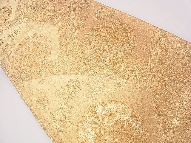 平和屋着物◎六通柄袋帯 雪輪吉祥花文 金糸 逸品 CAAD1280eg