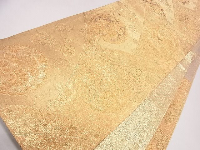 平和屋着物◎六通柄袋帯 雪輪吉祥花文 金糸 逸品 CAAD1280eg