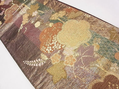 平和屋着物◎六通柄袋帯 枝花文 金糸 逸品 CAAD1290eg