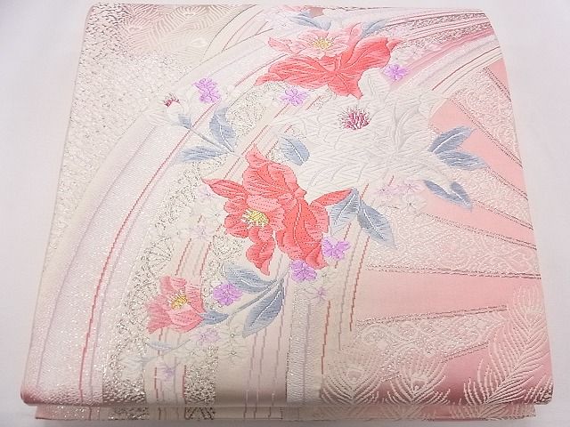 平和屋着物◎六通柄袋帯 草花文 金銀糸 逸品 CAAD1303eg