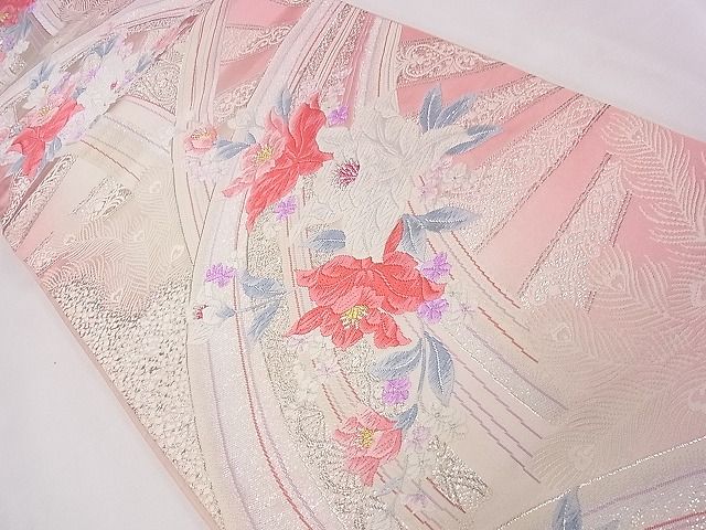 平和屋着物◎六通柄袋帯 草花文 金銀糸 逸品 CAAD1303eg