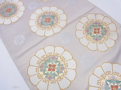 平和屋着物■六通柄袋帯 唐織 草花文 金糸 逸品 CAAD7659hy
