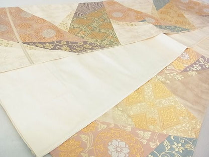 平和屋着物◎六通柄袋帯 花蝶唐草文 金銀糸 逸品 DAAD8203cm