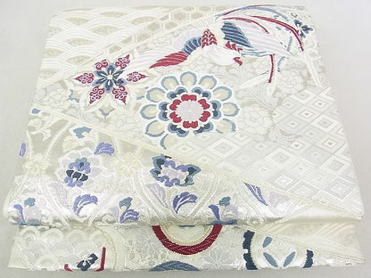 平和屋着物◎六通柄袋帯 裂取小袖華文 金銀糸 逸品 DAAD8210cm