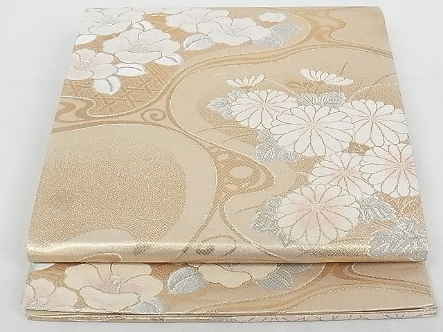 平和屋着物◎六通柄袋帯　唐織　流水花籬文　金銀糸　正絹　逸品　AAAG5431Ast
