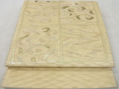 平和屋着物■夏物　六通太鼓柄袋帯　櫛織　唐草文　金糸　逸品　DAAE7003ea