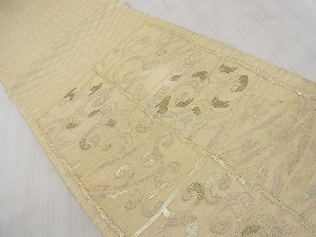 平和屋着物■夏物　六通太鼓柄袋帯　櫛織　唐草文　金糸　逸品　DAAE7003ea