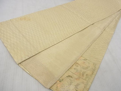 平和屋着物■夏物　六通太鼓柄袋帯　櫛織　唐草文　金糸　逸品　DAAE7003ea