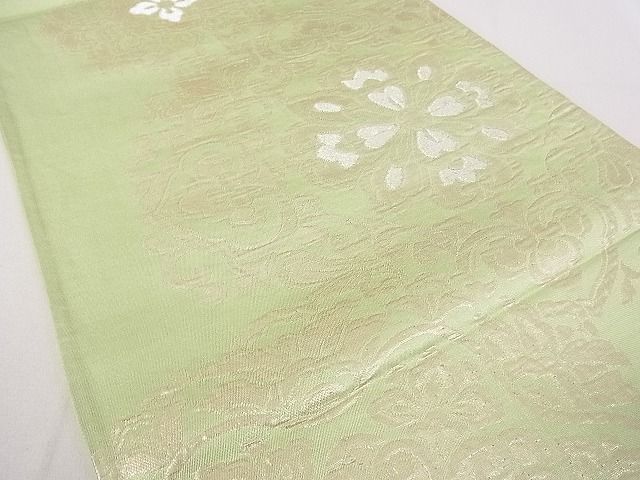 平和屋着物◎六通柄袋帯 正倉院花文 銀糸 逸品 DAAE0193yyy